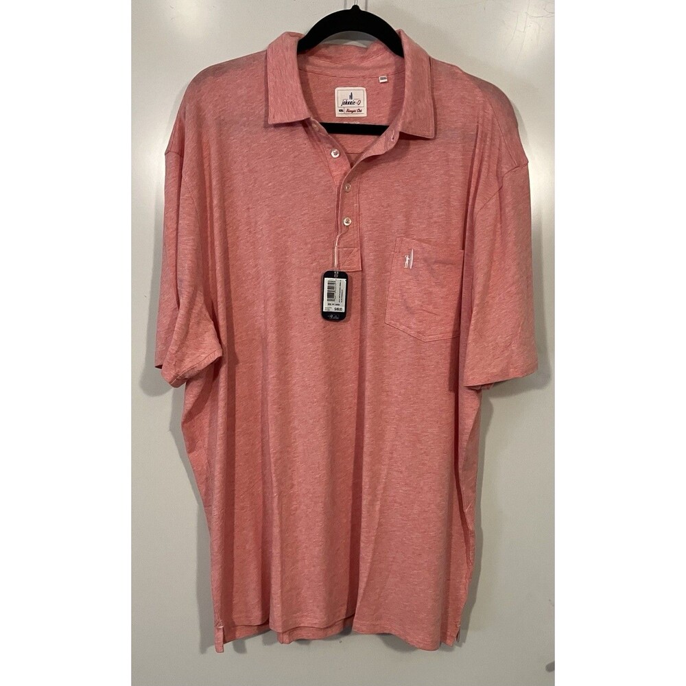 NEW Johnnie-O Men’s Heathered Original 2.0 Polo Pomegranate Sz 2XL